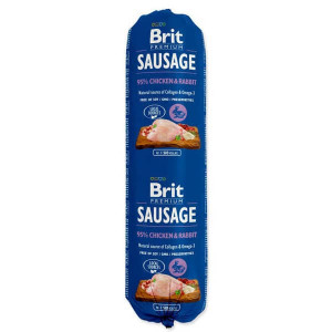 BRIT PREMIUM SAUSAGE CHICKEN RABBIT konservi suņiem Vista, trusis 800g